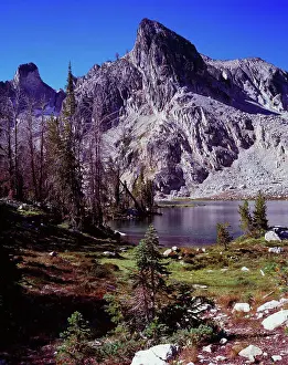 Peak Prints: Sawtooth Mountains rising beyond Twin Lakes