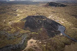 Peninsula Prints: saxholl crater from aerial view