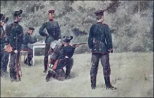 Chic Prints: Saxony, Saxon Army, Feldjaeger on the shooting range practising