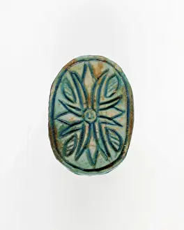 Carved Prints: Scarab with Crucifom Lotus Flower Decoration ca