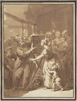 Anonymous Prints: Scene at a Fair: A Peep Show 18th century Anonymous