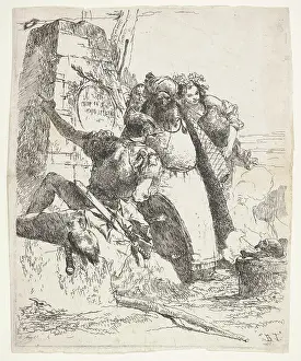 Limb Prints: A scene of necromancy: a woman bearing a vessel