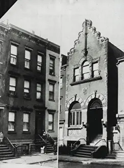 Big Apple Prints: Two Scenes Of Life Of Al Smith : At the left is the house at 25 oliver St