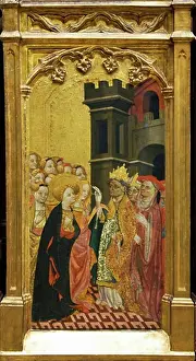 Lord Prints: Four Scenes from the Life of St Ursula Valencian School circa 1400 in the interior of the Lady Lever Gallery in Port