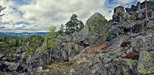 Broad Prints: Scenic panorama of rocky landscape in Gygrestolen, Norway, Europe