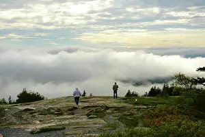 Dramatic Sky Prints: Scenic view of Cadillac Mountain and clouds in Acadia National Park