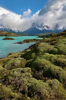 Chile Prints: Scenic view in Torres Del Paine National Park in Patagonia, southern Chile, South America