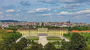 Cultural Site Prints: Schoenbrunn Palace overlooking the city of Vienna