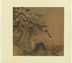 Story Prints: Scholar viewing a waterfall late 12th-early 13th century Ma Yuan Chinese Ma Yuan