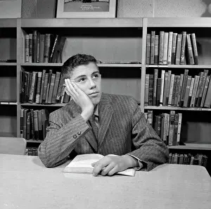 Smart Prints: School boy reading in library