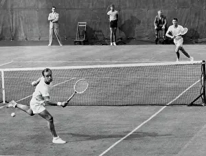 Court Prints: Schroeder Passes Quist In Davis Cup Match -- Ted Schroeder