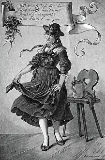 Traditional Attire Prints: Schuhplattler, a traditional Austro-Bavarian folk dance