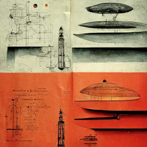 Extraterrestrial Prints: Science Fiction posters of space stations as mechanical drawings