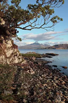 Loch Prints: Scotland, Highland, Ord. View from the shore of Loch Eishort towards the Cuillins on the Isle of Skye