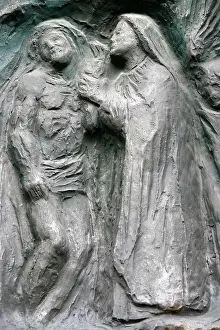 Human Representation Prints: Sculpture of Jesus taken down from the cross