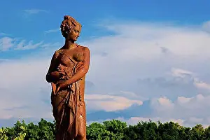 Sicily Prints: Sculpture of a Woman, Parco Maestranze