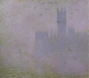 Capital Cities Prints: Seagulls (The River Thames & Houses of Parliament)