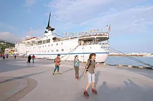 Quays Prints: Seaport in Yalta, The Greater Yalta, Crimea, Ukraine, Europe