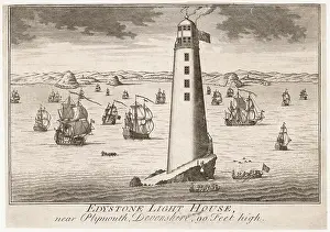 Lighthouse Prints: The second (wooden) Eddystone lighthouse