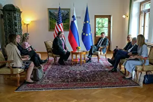 Slovenia Prints: Secretary of State Michael R. Pompeo meets with Slovenian President Borut Pahor in Ljubljana
