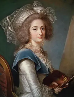Arts Culture And Entertainment Prints: Self Portrait, by Adelaide Labille-Guiard, Private Collection, 1749-1803