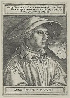 Heinrich Prints: Self-Portrait at Age Twenty-Eight 1530 Heinrich Aldegrever German