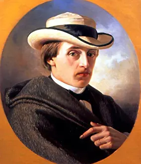 Elegance Prints: Self Portrait by Pavel Feodorovich Pleshanov