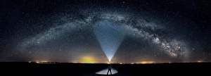 Galactic Prints: Self portrait on road with full milkyway including core in rural Manitoba Canada