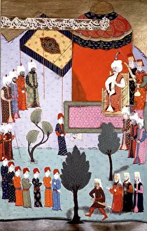 Manuscript Prints: Selim I receiving the severed head of Kansu Gavri Mameluk