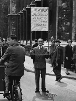 Unemployed Prints: 'Selling Himself' -- Mr. Arthur Clements 38 of Finsbury Park