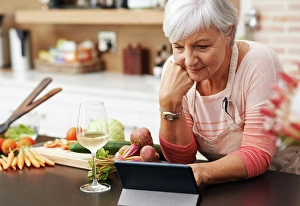 Video Prints: Senior, woman and watch, tablet