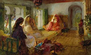 Middle Eastern Prints: In the Seraglio. Frederick Arthur Bridgman (1847-1928). Oil on canvas, 1901. 59.4 x 96.5cm