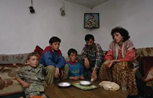 Southern Prints: Serbia, And Montenegro, Kosovo, Poor Albanian Family Living On Bread And Cheese
