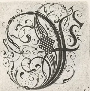 Anonymous Prints: From series of 24 gothic letters with braid: A-I