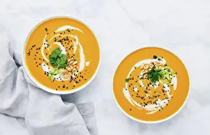 Lunch Prints: Two servings of butternut squash soup