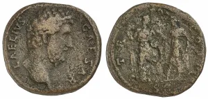 sestertius. Eliusz (następca Hadriana ; 137), heir to the throne