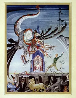 Dragon Prints: The Seven-Headed Dragon, Fairy Tale by Jacob and Wilhelm Grimm
