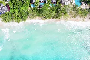 Aerial Photo Prints: Seychelles beach Mahé Mahe island sea copyspace vacation ocean drone view aerial photo image
