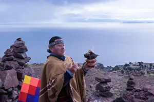 Inca Prints: Shamanic ceremony, Island of Amantani, Lake Titicaca, Peru
