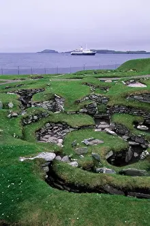 Settlement Prints: SHETLAND ISLANDS, JARLSHOF, OLD VIKING SETTLEMENT, MS CLIPPER ADVENTURER