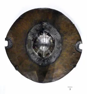 Leather Prints: Shield made from Hide, silver and leather. Made by the Beja tribe Sudan 19th Century