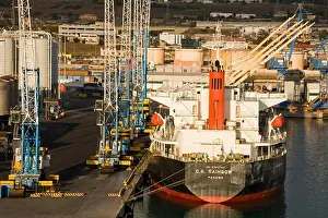 Trade Prints: Ship in the Port of Civitavecchia, Rome, Italy, Europe