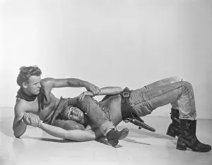 Leather Prints: Two Shirtless Cowboys Wrestle c.1962