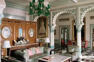 Intricate Prints: The Shiv Niwas Palace Hotel, Udaipur, Rajasthan state, India, Asia