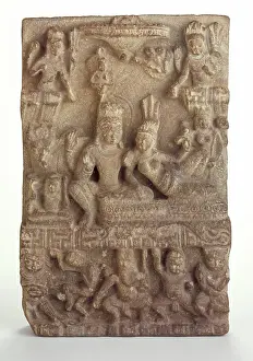 Nepal Prints: Shiva's Family. Nepal, 9th century. Sculpture. Stone