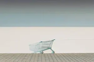 Trolley Prints: Empty shopping cart outside