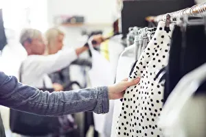 Denim Prints: Shopping for the perfect outfit among racks of clothes