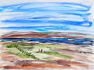 Communication Prints: Along the Shore, 2014, Richard H. Fox (b.1960/American), Watercolor on Paper