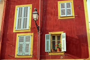 Shuttered windows in the old town, Nice, Provence, France