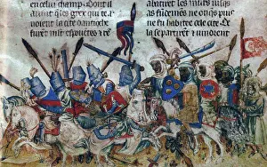Manuscript Prints: The Siege of Antioch during the First Crusade by Anonymous / Bibliotheque Nationale de France/ ca 1200/ France